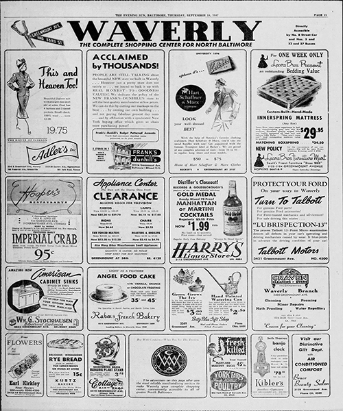 Newspaper Ad, Circa 1947